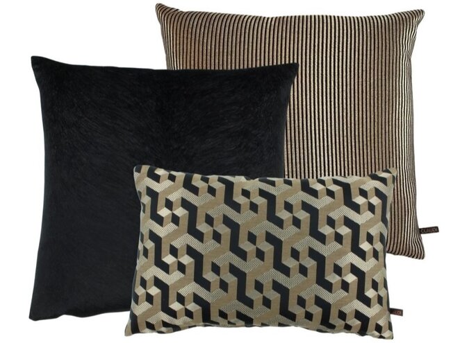 Pillow combination Black/Gold: Milou, Maurice & Perla