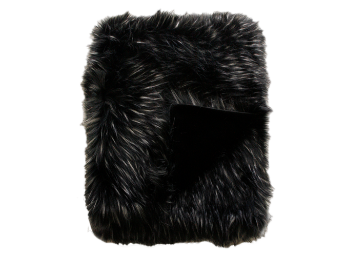 Fur throw - Ebony Plume