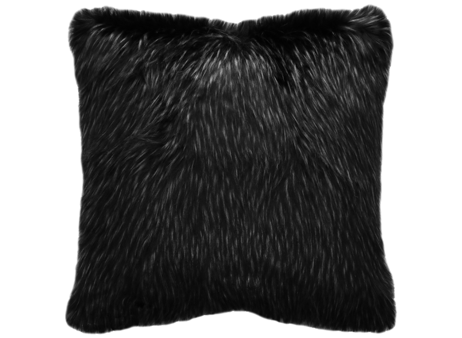 Fur Pillow 'Ebony Plume'