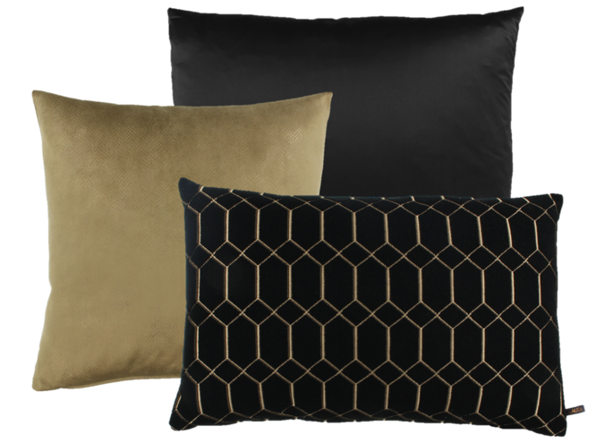 Pillow combination Black/Gold: Dafne, Mitchel & Petter