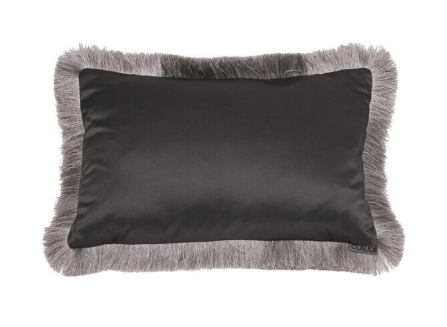 Decorative pillow Dafne  Dark Taupe Fringe Silver