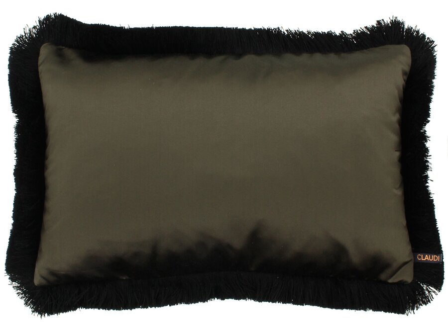 Pillow Dafne Espresso + Fringe Black