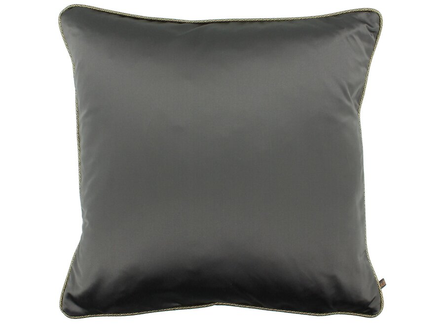 Decorative pillow Dafne Dark Taupe + Piping Diamante Gold