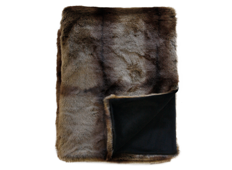 Fur throw 'Striped Beaver'