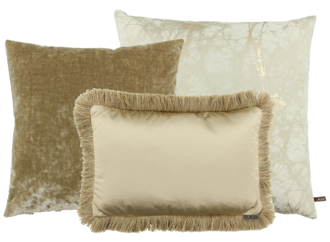 Pillow combination Gold: Lavy,  Severo & Dafne + Fringe