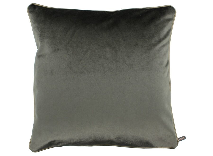 Decorative pillow Astrid W|Exclusives Dark Taupe + piping Gold