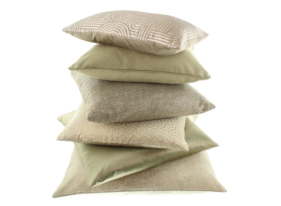 Decorative Pillow Rosana Olive + Piping Olive