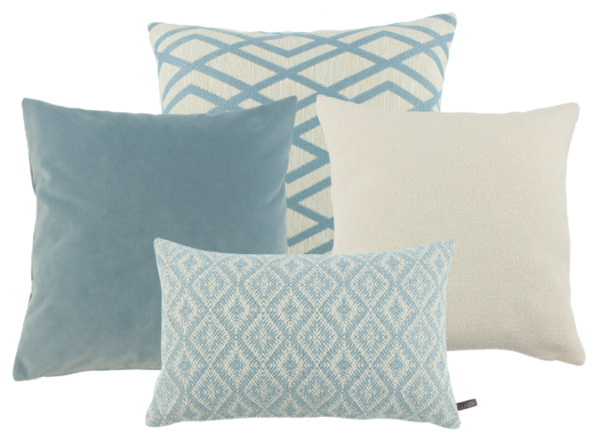 Pillow combination Outdoor Iced Blue: Calita, Kamari, Playana & Kisa