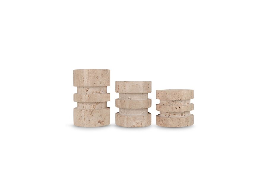 Candleholder 'Copenhagen' Travertine - M