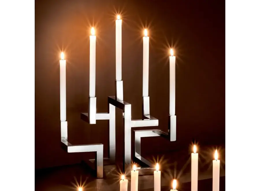 Candle Holder 'Skyline' - Nickel