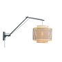Wandlamp Bhutan bamboe zw./kap 40x34cm zw./naturel, L