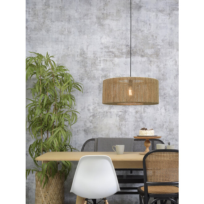 Hanglamp Iguazu jute rond/recht dia.60x25cm naturel, L