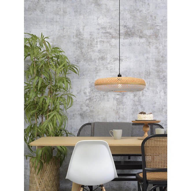 Hanglamp Palawan bamboe 60x15cm nat./wit L