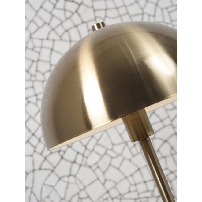 Vloerlamp ijzer/marmer Toulouse h.150cm /kap rond dia.40x20cm goud