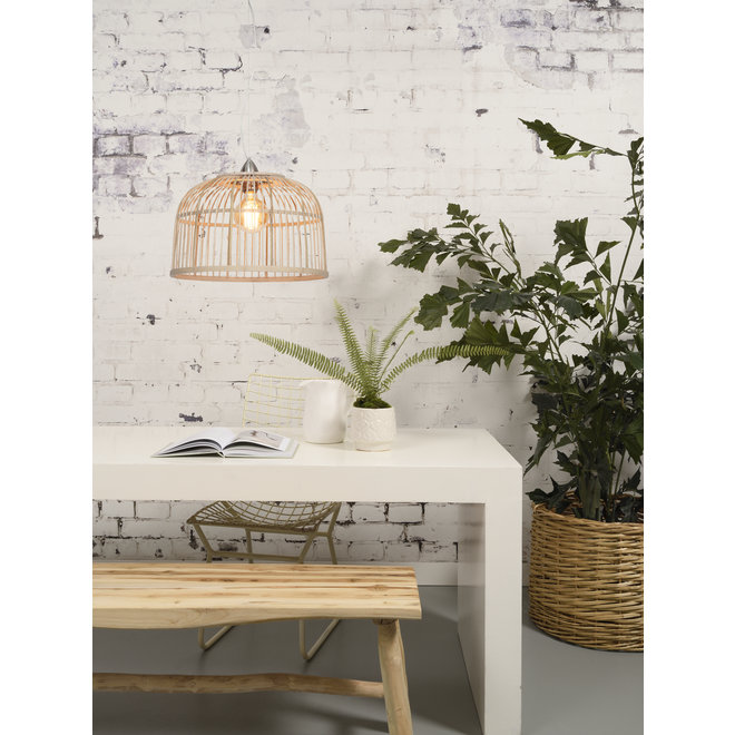 Hanglamp Borneo bamboe rond dia.42xh.32cm/enkel kap naturel, S