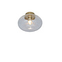 Plafondlamp glas Brussels rond dia.27x14cm, goud/transparant
