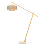 Vloerlamp Bhutan bamboe nat. h.207cm/kap 50x30cm zw./nat.