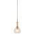 Hanglamp glas Brussels dia.14xh.30cm transparant/goud, druppel