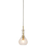 Hanglamp glas Brussels dia.14xh.30cm transparant/goud, druppel