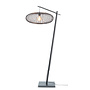 Vloerlamp Cango bamboe zw. h.176cm/kap 60x25cm, zwart