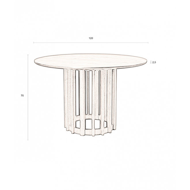 Eettafel Barlet 120 cm rond - walnut