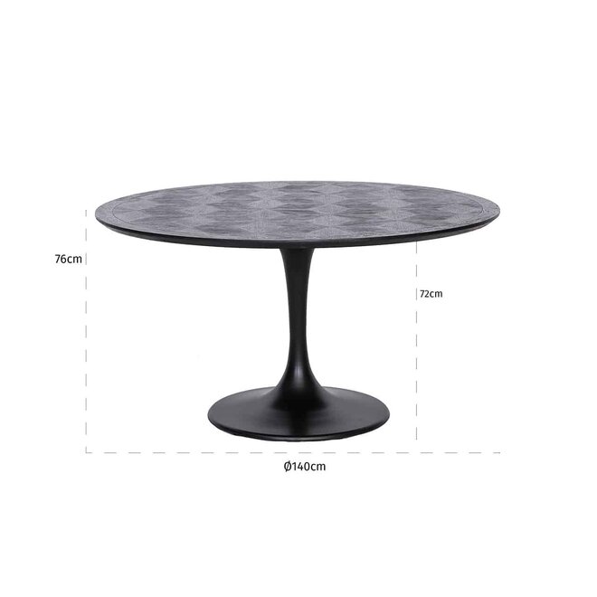 Eettafel Blax 140Ø (Black)