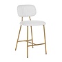 Counterstoel Xenia white bouclé / brushed gold (Copenhagen 900 Bouclé White)
