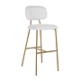 Barstoel Xenia white bouclé / brushed gold (Copenhagen 900 Bouclé White)
