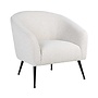 Fauteuil Inova white bouclé / black (Copenhagen 900 Bouclé White)