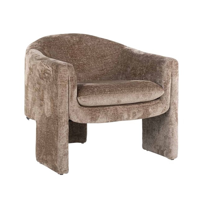 Fauteuil Charmaine taupe chenille (Bergen 104 taupe chenille)