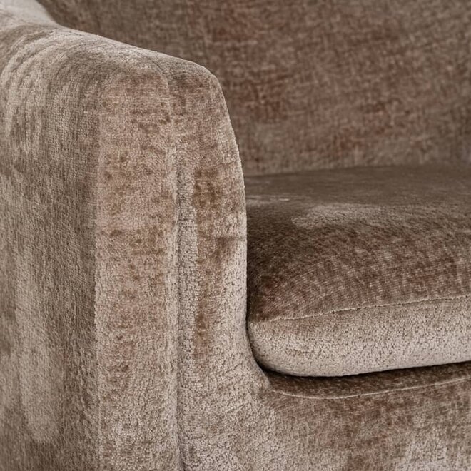 Fauteuil Charmaine taupe chenille (Bergen 104 taupe chenille)