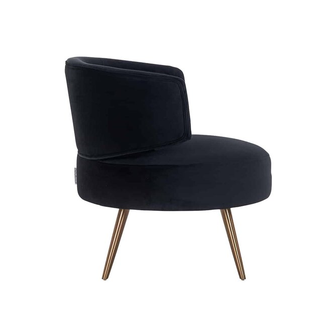 Fauteuil Hazel black velvet fire retardant (FR-Quartz 800 Black)