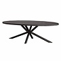 Selva mango ovale eettafel top 1,5 / 2,5 - 200<br />
Mango rough black / metal natural
