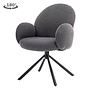 Imola draaibare eetkamerstoel met armleuning - fabric Ascot 5 Anthracite<br />
Frame: black powder coated - 180 rotation