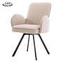 Livo draaibare eetkamerstoel met armleuning - fabric Ascot 12 Beige<br />
Frame: black powder coated - 180 rotation