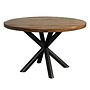 Selva mango ronde eettafel top 1,5 / 2,5 - 130 dia.<br />
Mango rough mat / metal natural