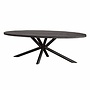 Selva mango ovale eettafel top 1,5 / 2,5 - 240<br />
Mango rough black / metal natural