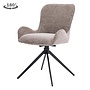 Sora draaibare eetkamerstoel zonder arm - fabric Mona 120 Taupe<br />
Frame: black powder coated - 180 rotation - Frame KD