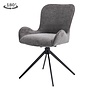 Sora draaibare eetkamerstoel zonder arm - fabric Mona 464 Cement grey<br />
Frame: black powder coated - 180 rotation - Frame KD