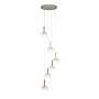 It's about RoMi Hanglamp Murano 6 bollen metaal/glas zand/transparant