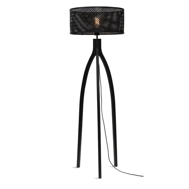 Good&Mojo Vloerlamp Java 3-poot bamboe frame zwart