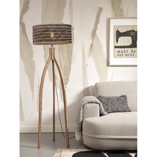 Good&Mojo Vloerlamp Java 3-poot bamboe frame naturel
