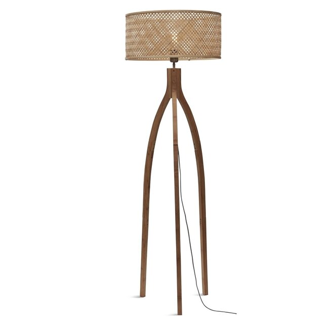 Good&Mojo Vloerlamp Java 3-poot bamboe frame naturel