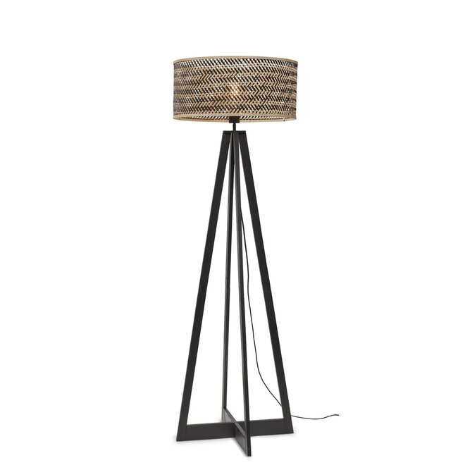Good&Mojo Vloerlamp Java 4-poot bamboe frame zwart