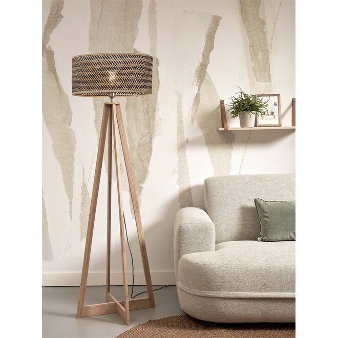 Good&Mojo Vloerlamp Java 4-poot bamboe frame naturel
