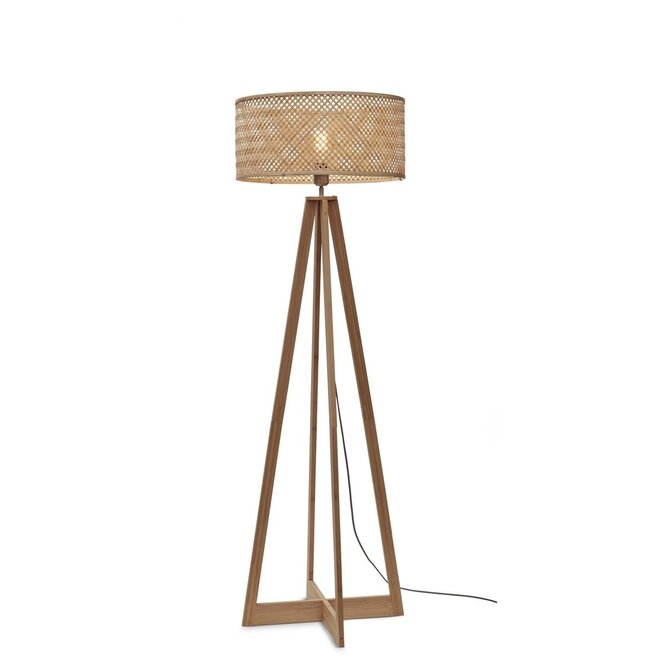 Good&Mojo Vloerlamp Java 4-poot bamboe frame naturel