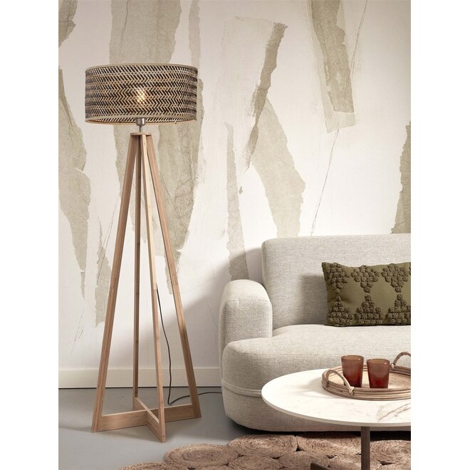 Good&Mojo Vloerlamp Java 4-poot bamboe frame naturel