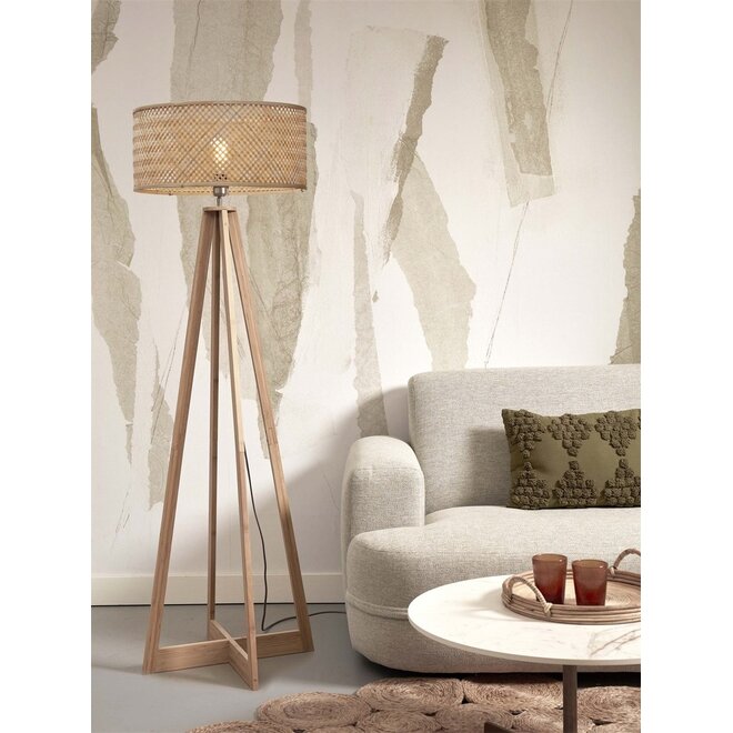 Good&Mojo Vloerlamp Java 4-poot bamboe frame naturel