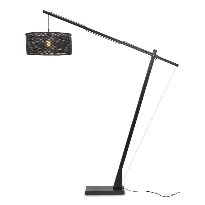 Vloerlamp Java bamboe frame zwart