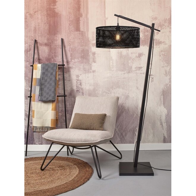 Good&Mojo Vloerlamp Java bamboe frame zwart